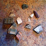 Ancient Indian pottery shards